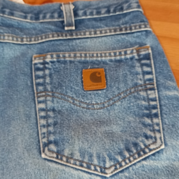 Carhartt Men's Traditional Fit Blue Denim Distressed Jeans Size 38×30 - Picture 5 of 8